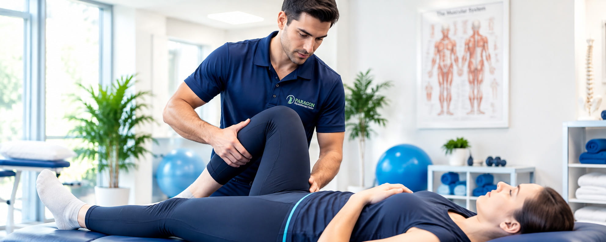 Physiotherapist providing treatment at Paragon Physiotherapy Centre