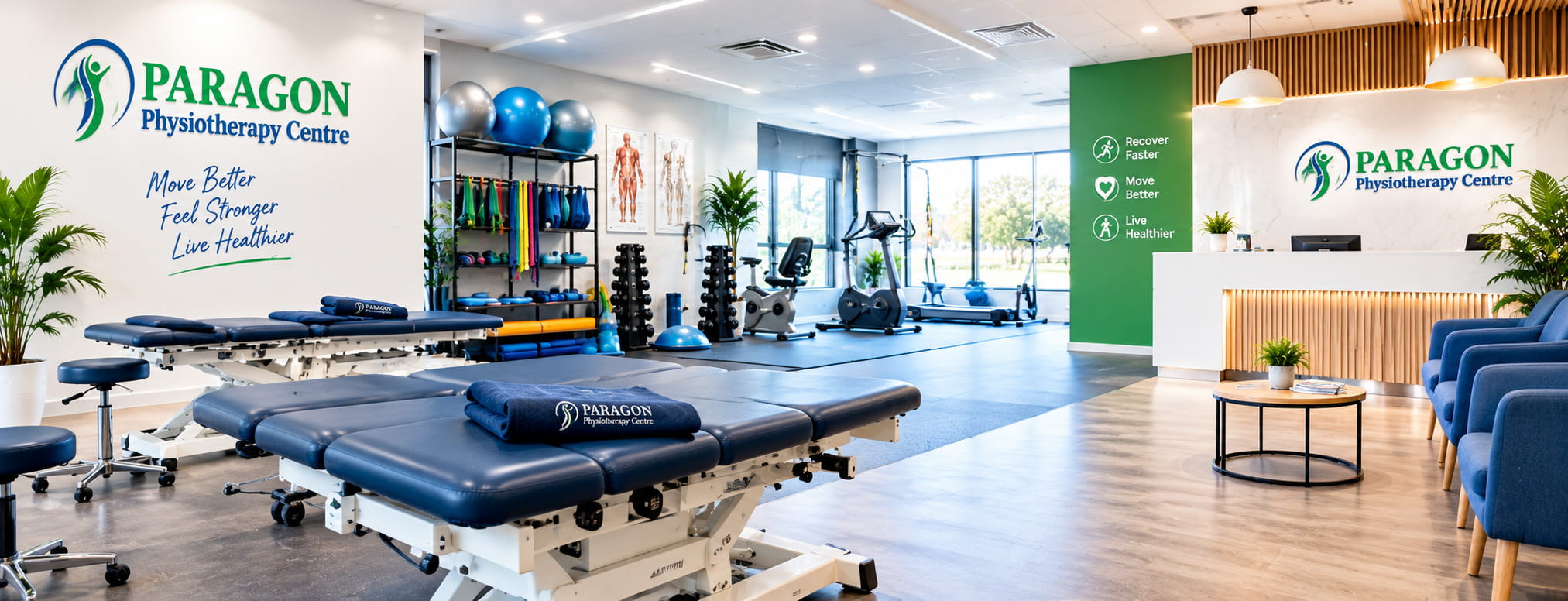 Modern physiotherapy clinic and rehabilitation treatment area at Paragon Physiotherapy Centre in Modbury